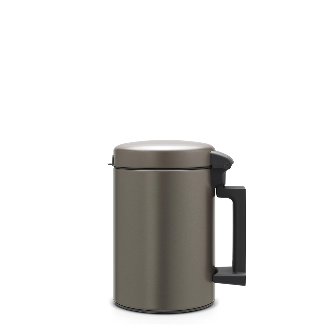 NewIcon Wall Mounted Bin Silent 3 Litre - Platinum