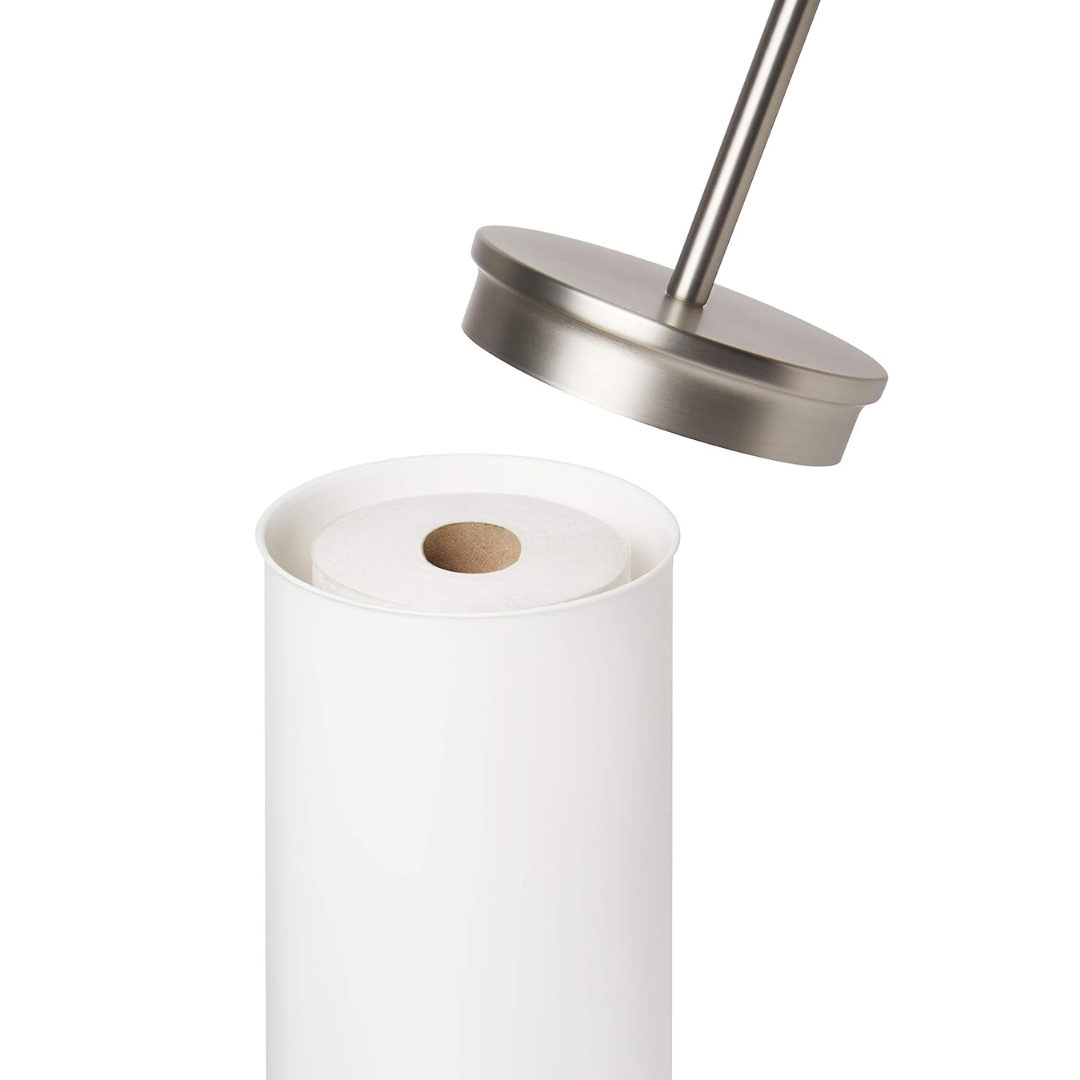 Portaloo Toilet Paper Stand (Knock Down) - White/Nickel