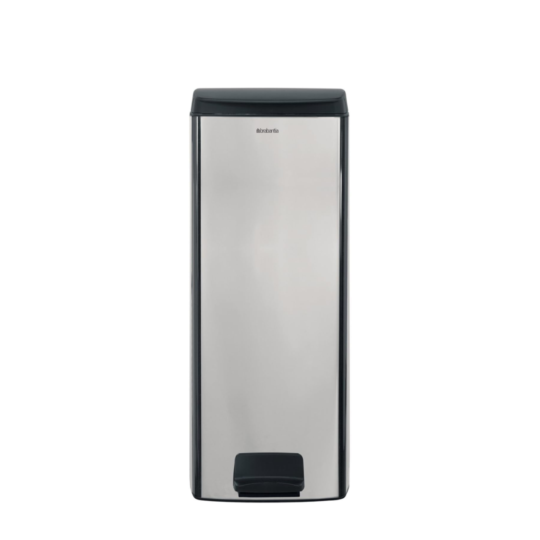 Pedal Bin Silent Rectangular 25 Litre - Brilliant Steel