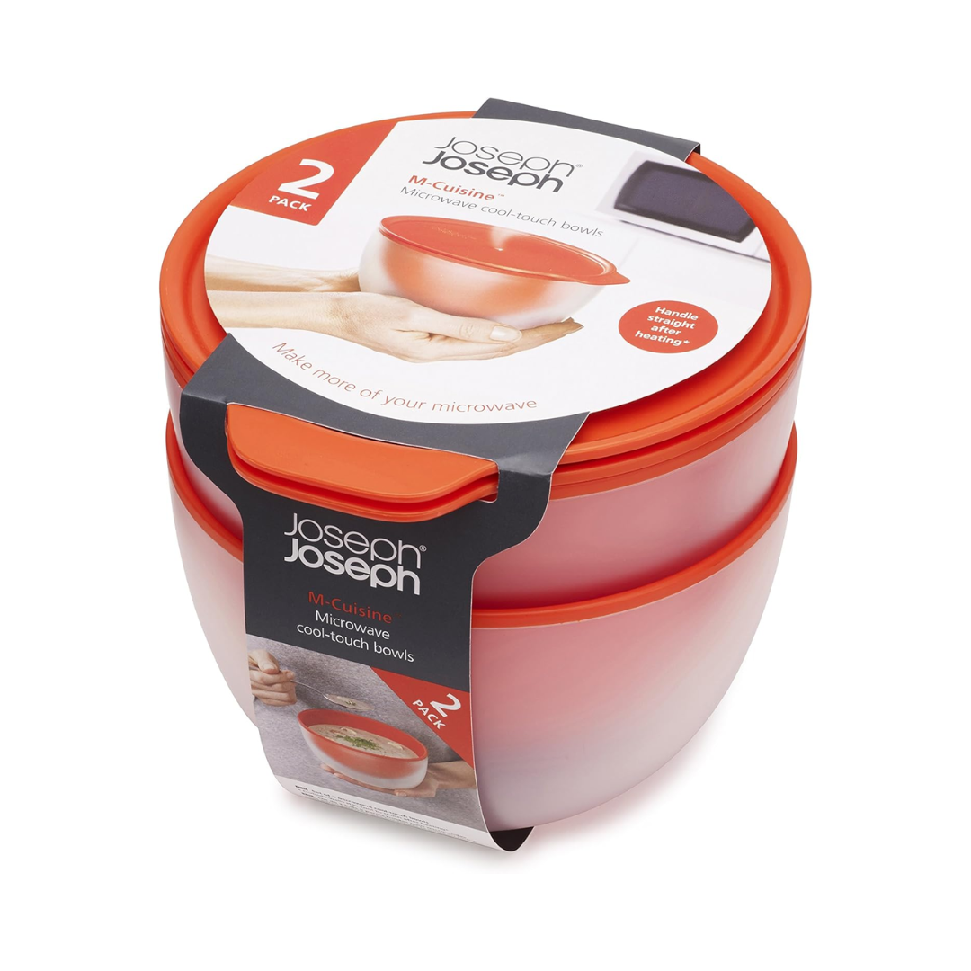 M-Cuisine Cool Touch Microwave Bowl (Set of 2) - Orange
