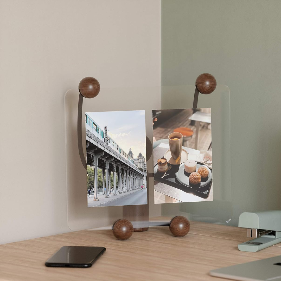 Woody Desk Photo Display (Large) - Black/Walnut