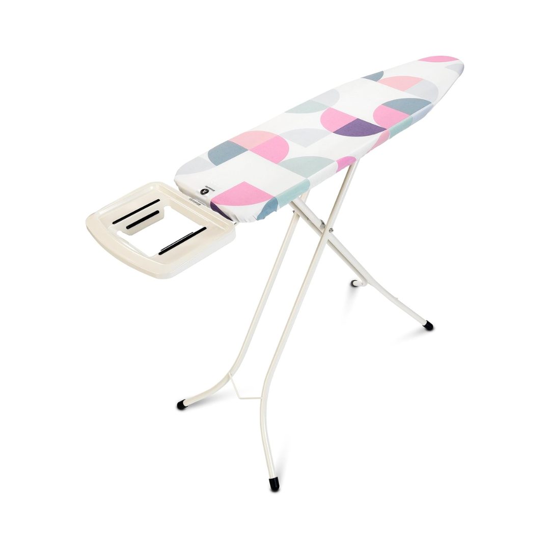 Ironing Board (A) 110X30cm, SSIR (Solid Steam Iron Rest) White Frame - Abstract Leaves