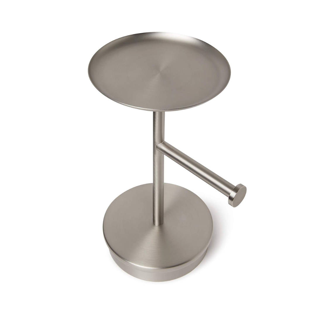 Portaloo Toilet Paper Stand (Knock Down) - White/Nickel