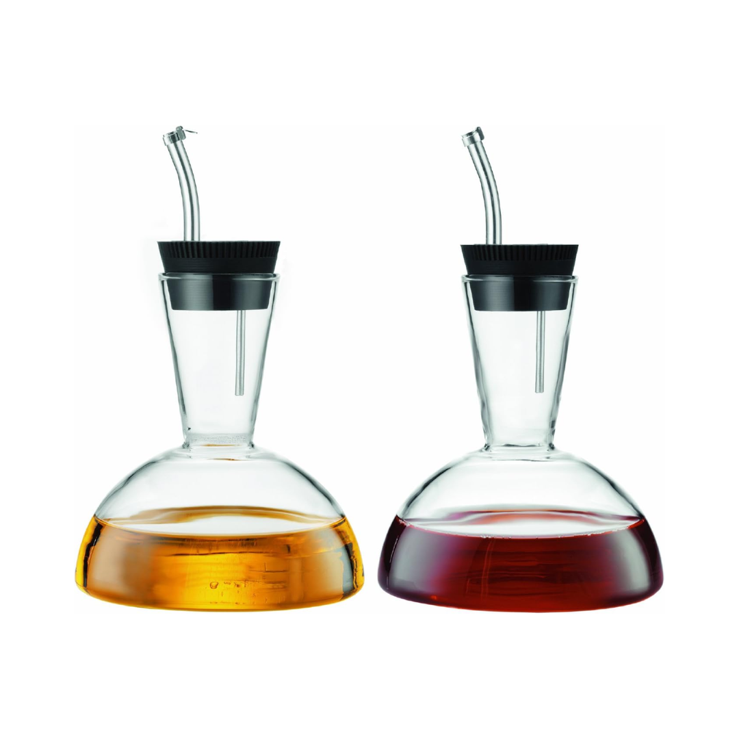 Barrique Set Oil And Vinegar Dispenser with Silicone, Stainless Steel Lid - 0.25L