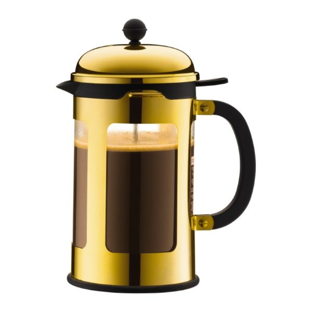 Chambord French Press Coffee Maker Stainless Steel 12-cup, 1.5L/51oz - Gold