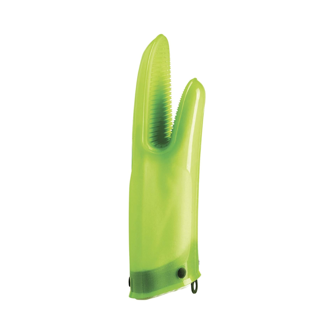 Silicone and Cotton Mitt - Green Translucent