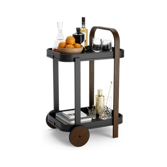 Bellwood Bar/Serving Cart - Black/Walnut