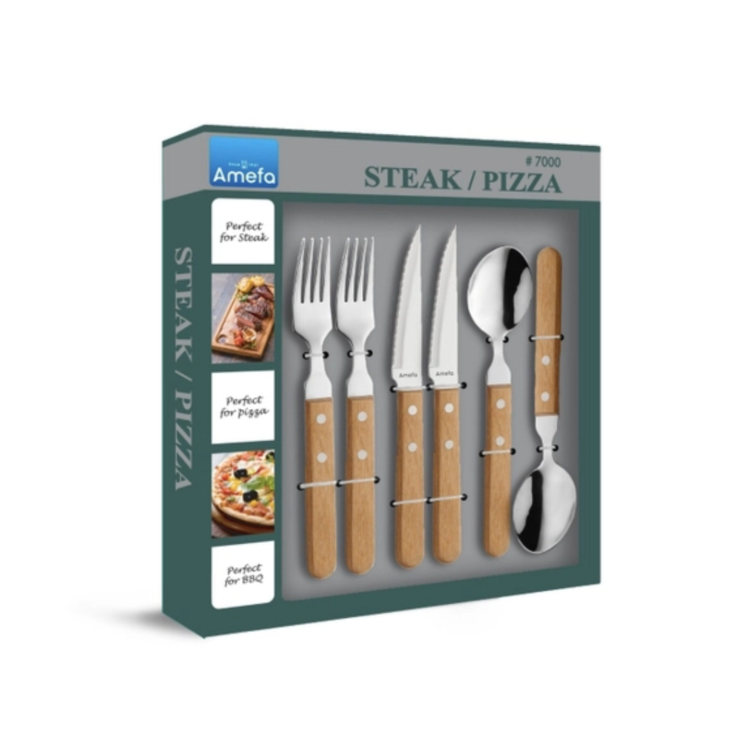 Steak Pizza (24 Pieces Steak Cutlery Set in Window Box)
