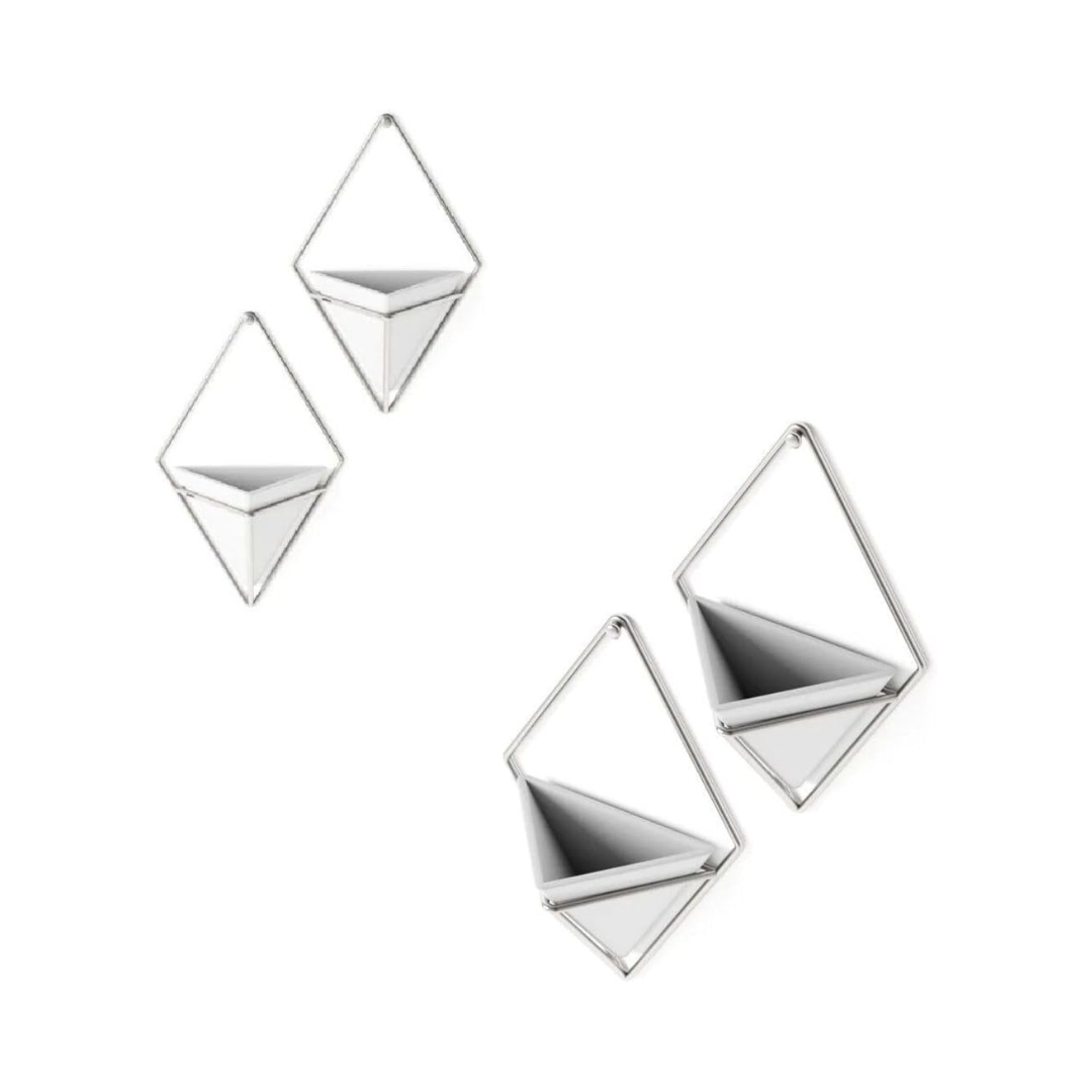 Trigg Wall Display (Set of 2) - White/Nickel