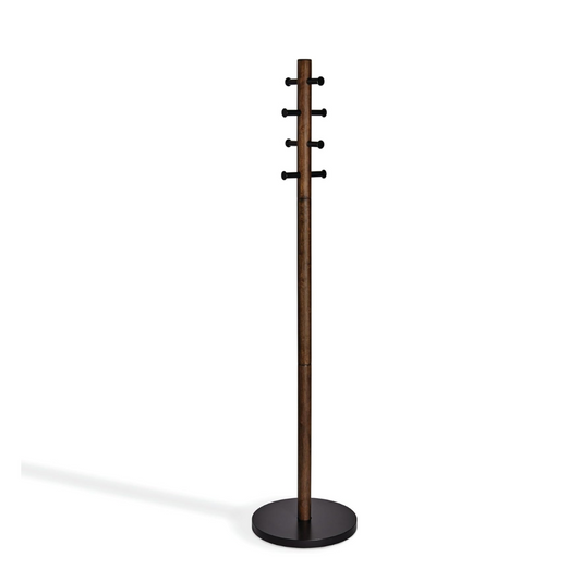 Pillar Coat Rack - Black/Walnut