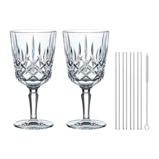 Noblesse Cocktail Wine Glass + 4 Straw 7605/6 (Set of 2)