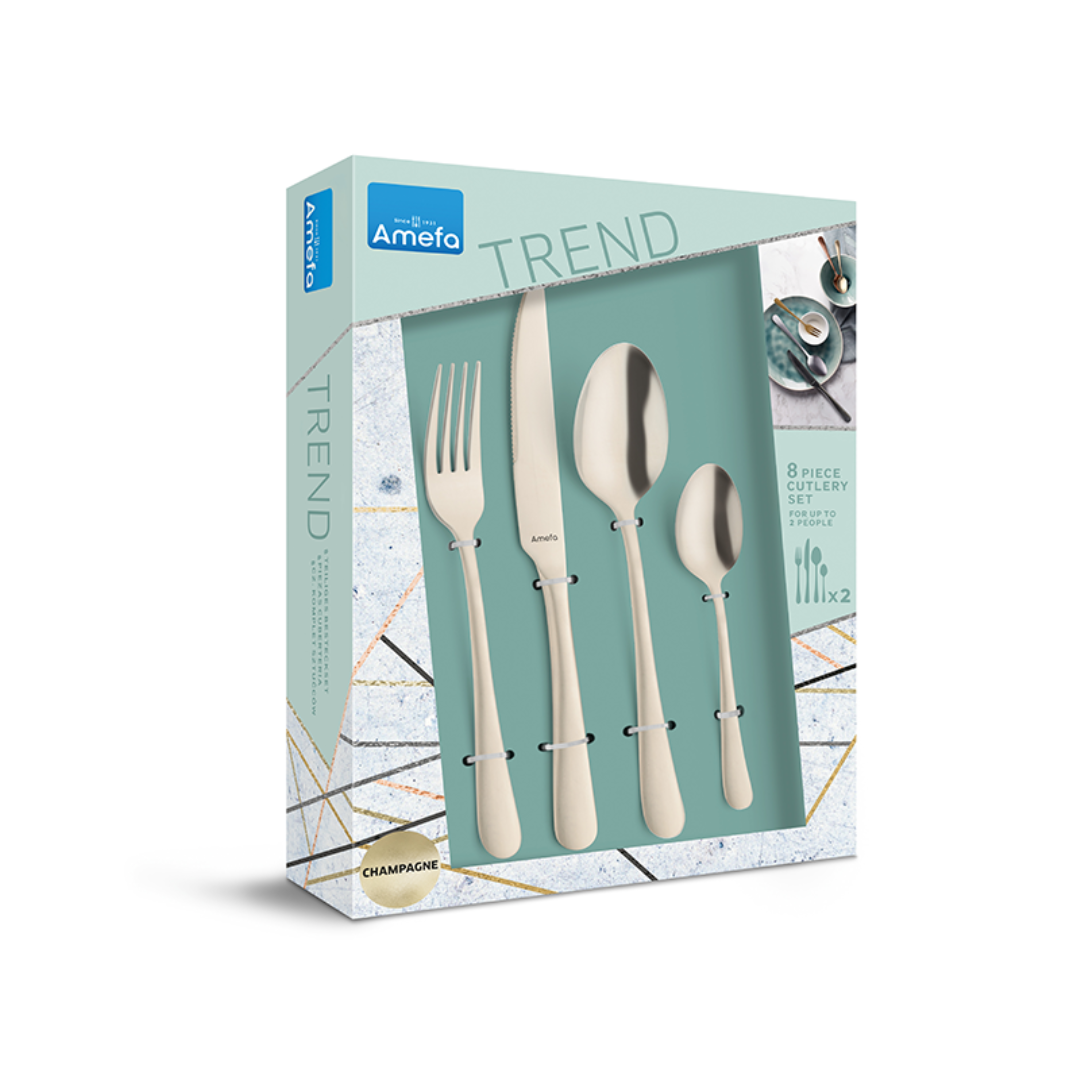 Austin Champagne PVD (8 Pieces Cutlery Set in Window Box)