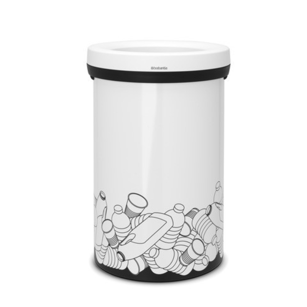 Open Top Bin 60 Litre - White/Plastic Waste