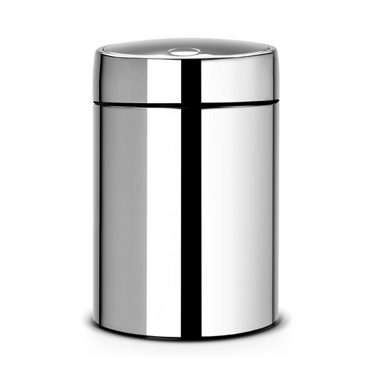 Slide Bin - 5 Litre - Brilliant Steel/Metal Lid