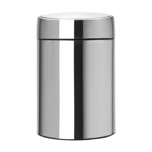 Slide Bin 5 Litre - Matt Steel Fingerprint Proof/Metal Lid