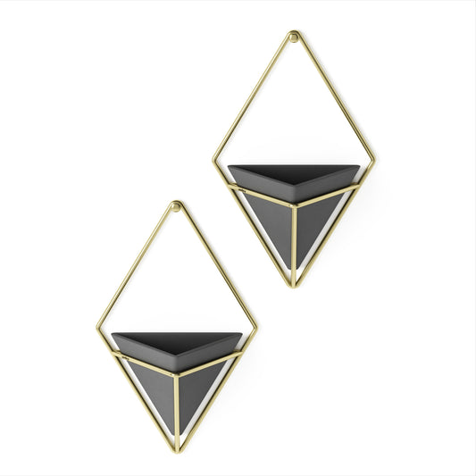 Trigg Wall Display (Set of 2) - Black/Brass