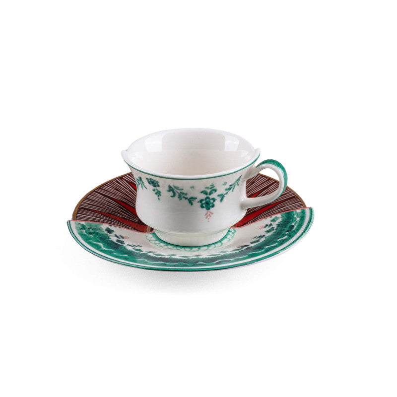 Hybrid Coffee Cup with Saucer in Porcelain - Chucuito