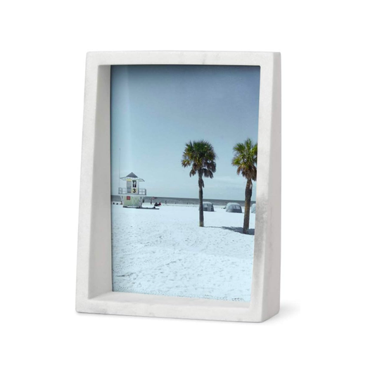 Edge Marble Photo Display 5"x7" - White Marble