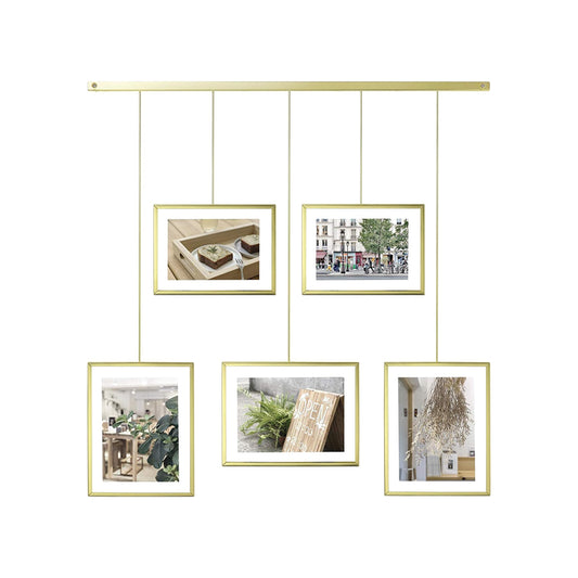 Exhibit Photo Display (5 Photos) - Matte Brass