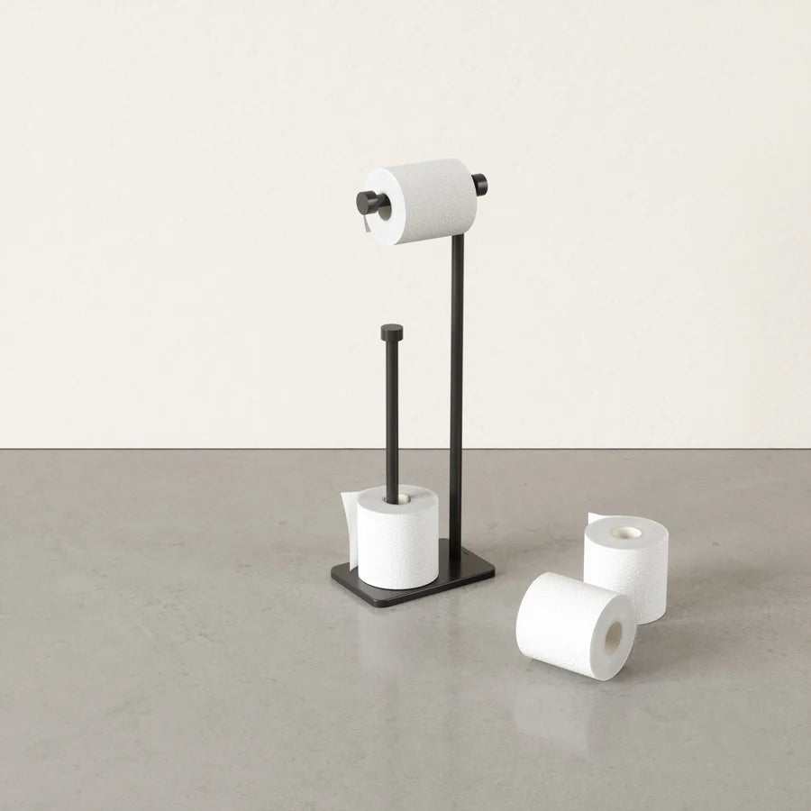 Cappa Toilet Paper Holder & Resserve - Black