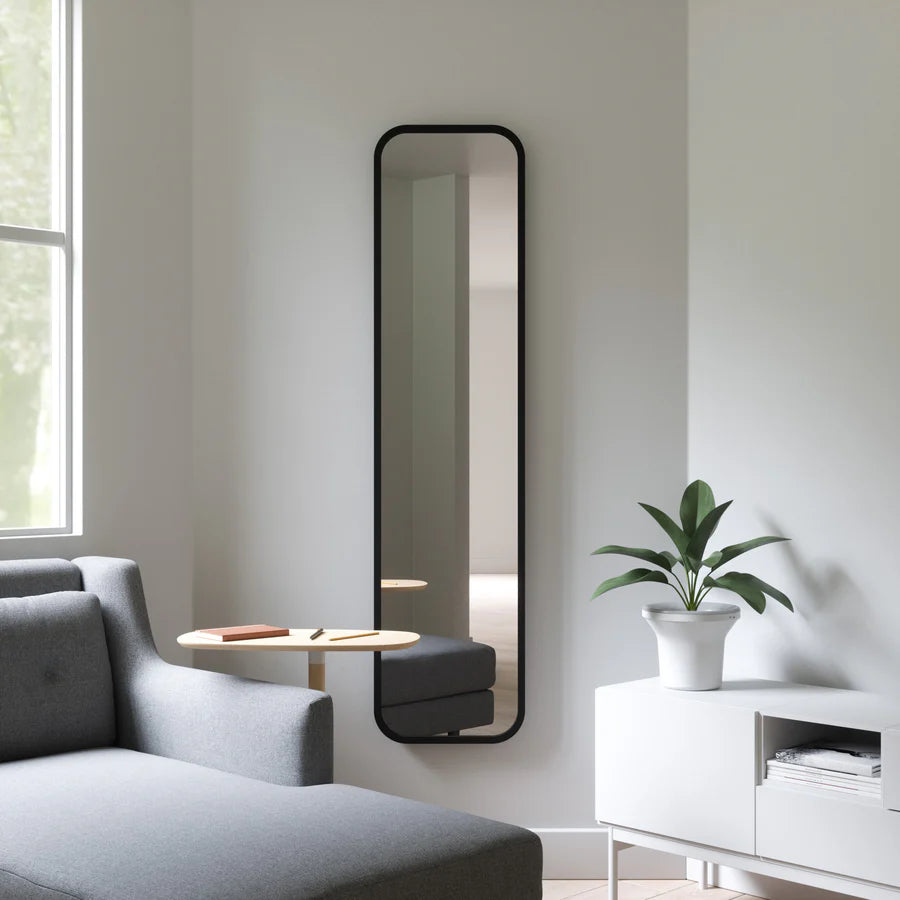 Hub Leaning Mirror 157x37cm - Black