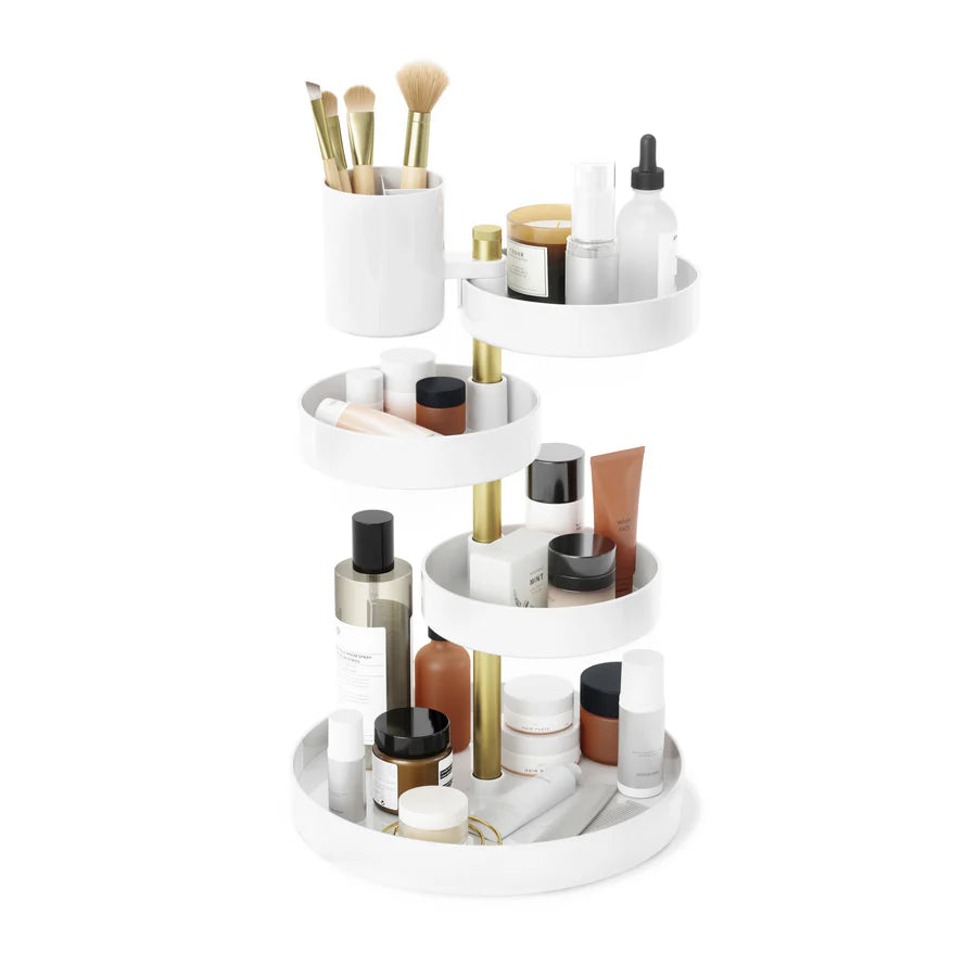 Pirouette Organizer - White/Brass