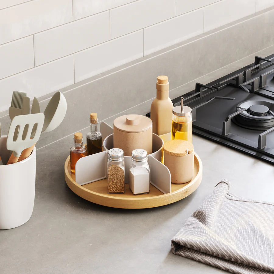 Bellwood Lazy Susan Divided - Natural