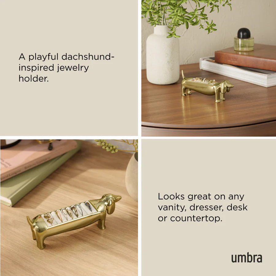 Dachsie Ring Holder - Brass