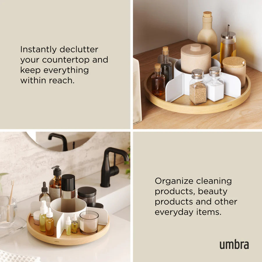 Bellwood Lazy Susan Divided - Natural