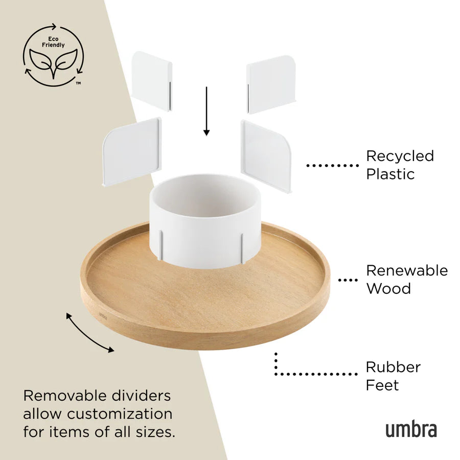Bellwood Lazy Susan Divided - Natural