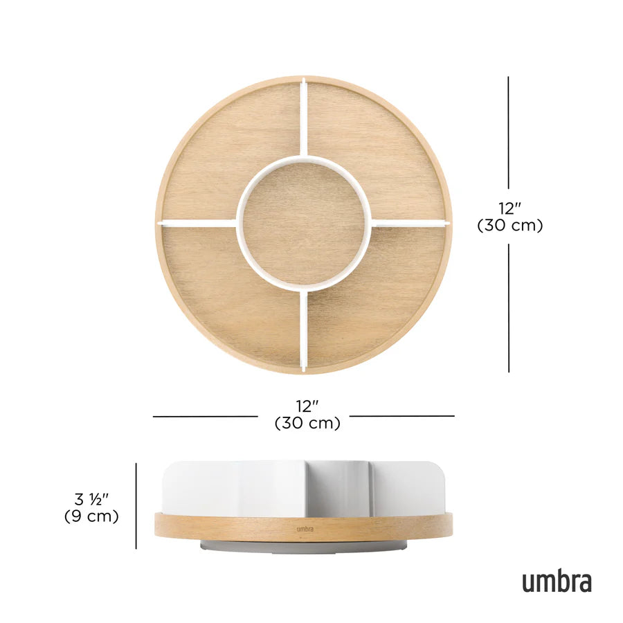 Bellwood Lazy Susan Divided - Natural