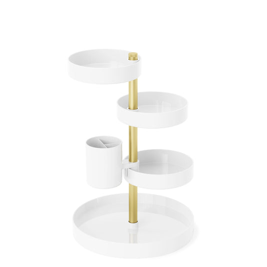 Pirouette Organizer - White/Brass
