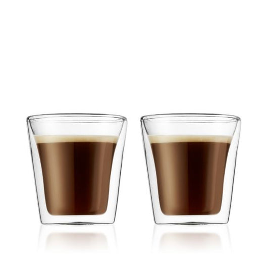 Canteen Double Wall Glass (Set of 2), Small 0.1L, 3oz