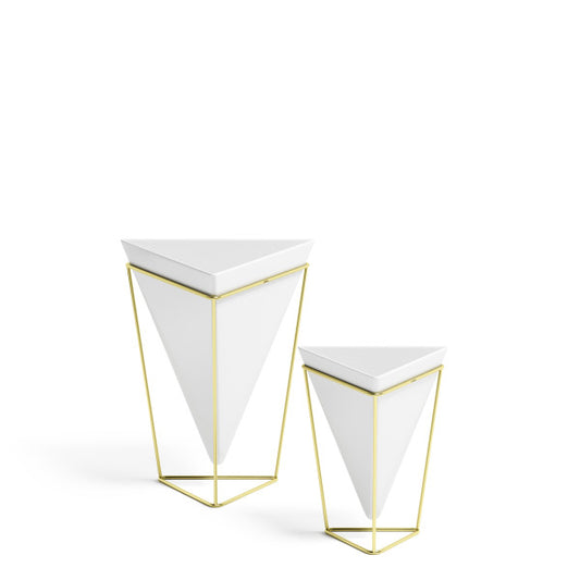 Trigg Tabletop Vessels (Set of 2) - White/Brass